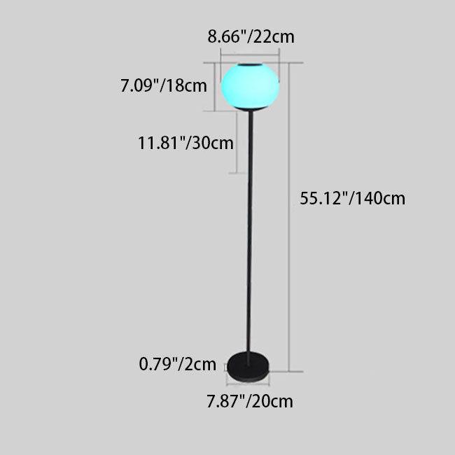 Solar Modern Minimalist Oval LED Outdoor Standing Lamp | Wrought Iron PE Design