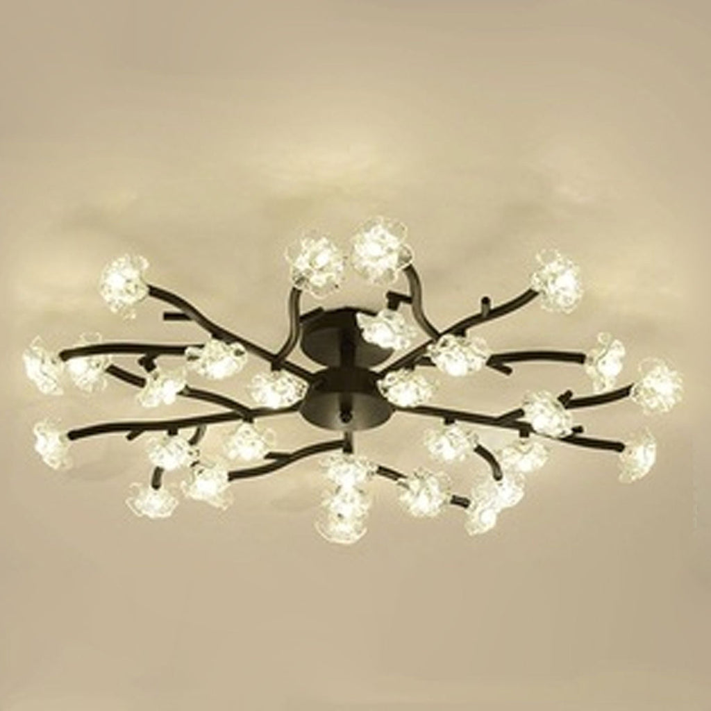 Nordic Creative Plum Blossom LED Semi-Flush Mount Ceiling Light