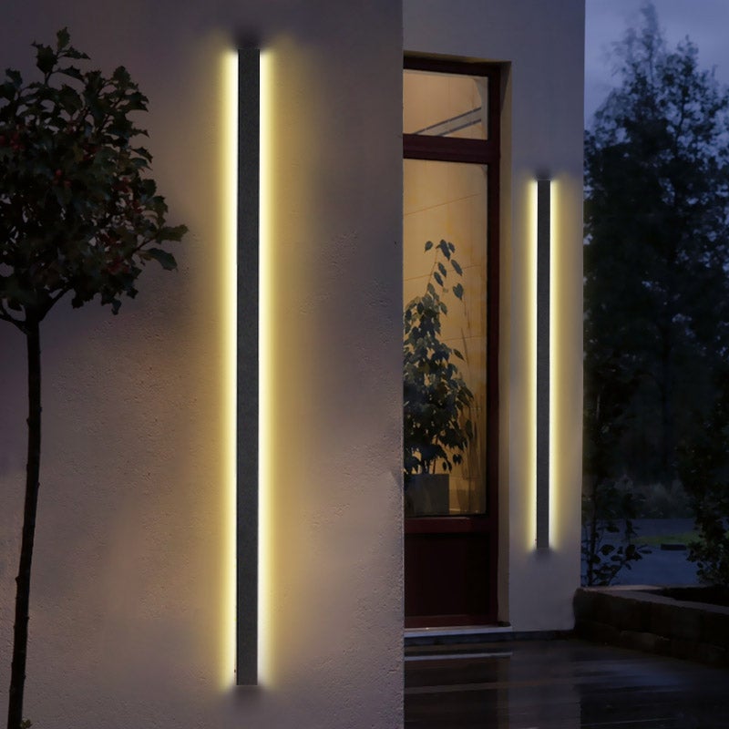 LED Linear Metal Waterproof Black Outdoor Wall Light