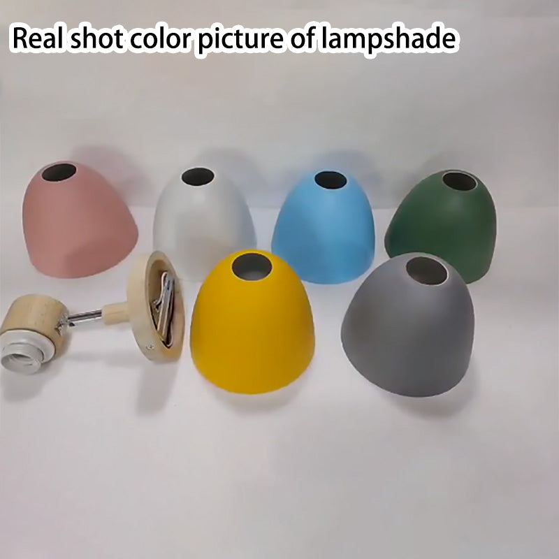 Modern Minimalist Macaron Iron Wood Wall Sconce Lamp - 1-Light Solid Color Design