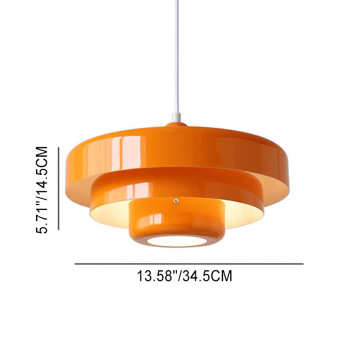 Nordic Vintage Multi-Layered Round Metal Pendant Light - 1-Light Ceiling Fixture