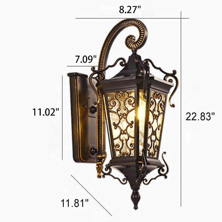 European Palace Outdoor Waterproof Wall Sconce Lamp - 1-Light Decorative Fixture for Gardens and Patios