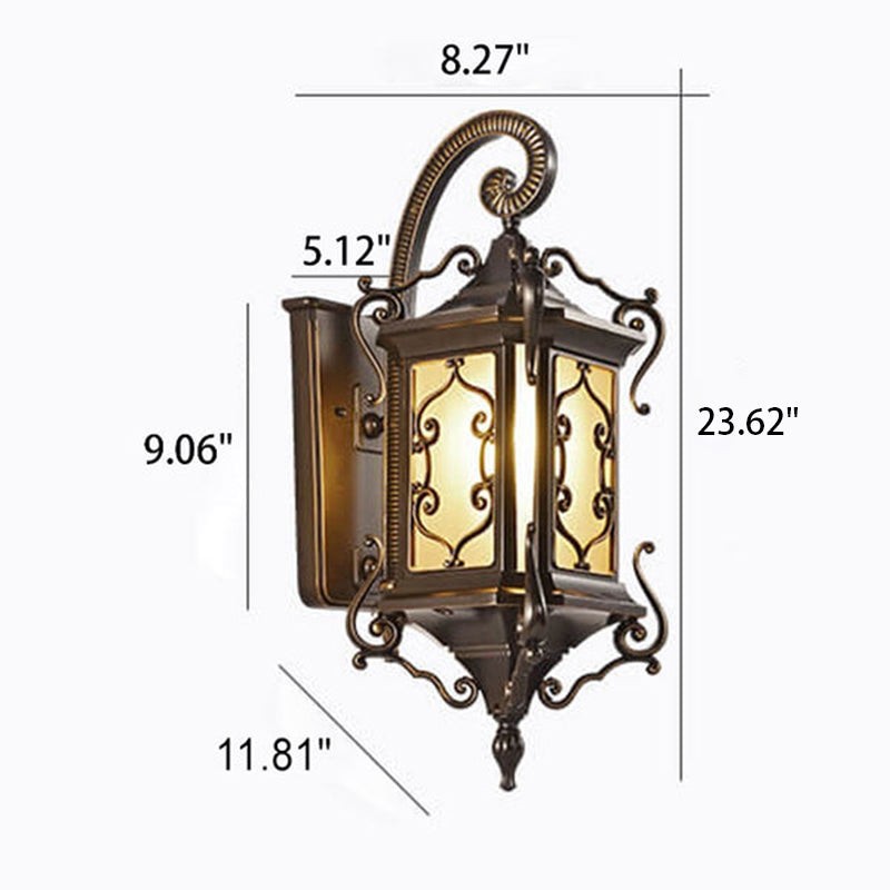 European Palace Outdoor Waterproof Wall Sconce Lamp - 1-Light Decorative Fixture for Gardens and Patios
