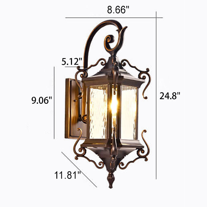 European Palace Outdoor Waterproof Wall Sconce Lamp - 1-Light Decorative Fixture for Gardens and Patios