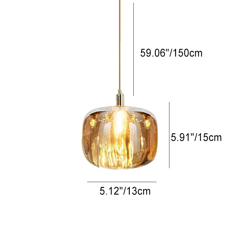 Modern Clear Glass Cube Pendant Light - 1-Light Ceiling Fixture, Contemporary Lighting for Kitchen, Dining, or Living Room