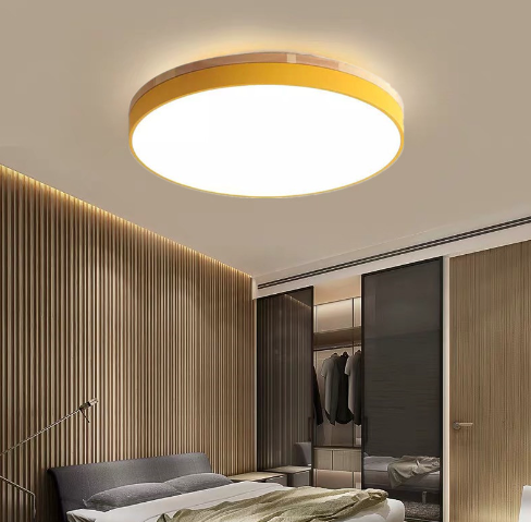Modern Minimalist Macaron Acrylic LED Flush Mount Ceiling Light for Bedroom