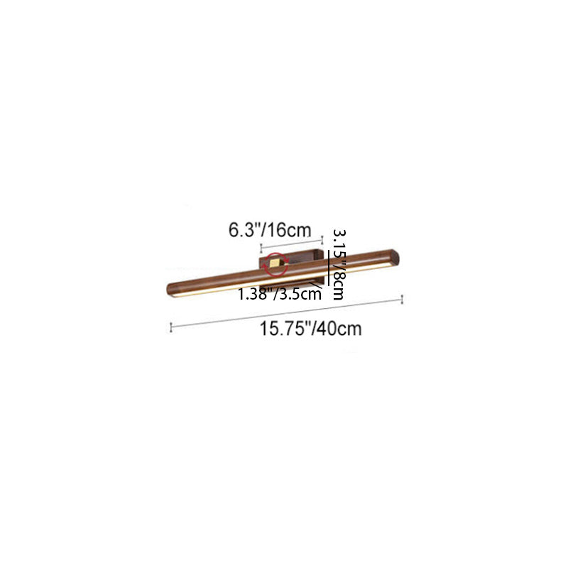 Nordic Minimalist Beechwood & Copper LED Wall Sconce - Bathroom & Living Room Mirror Lamp