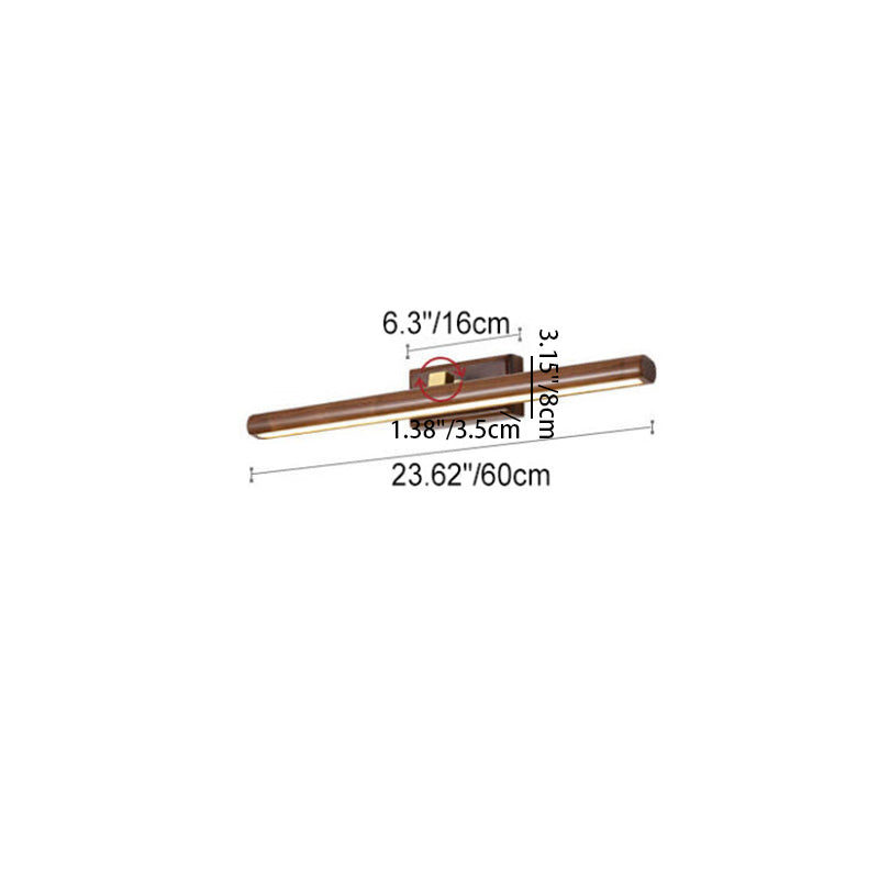 Nordic Minimalist Beechwood & Copper LED Wall Sconce - Bathroom & Living Room Mirror Lamp