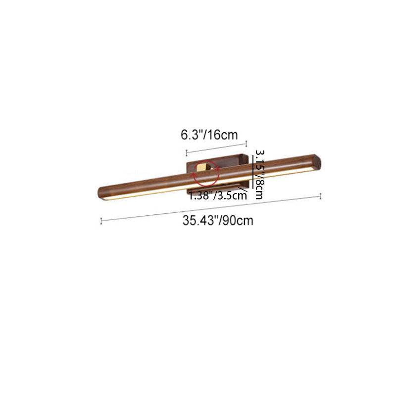Nordic Minimalist Beechwood & Copper LED Wall Sconce - Bathroom & Living Room Mirror Lamp