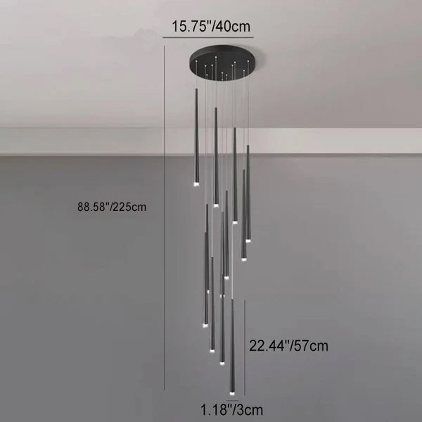 Modern Minimalist Tapered Tube LED Island Chandelier - Iron & Acrylic Design