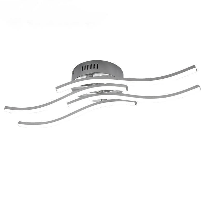 Simple Line Wave LED Ceiling Light - Semi-Flush Mount Light Fixture for Modern Home Decor