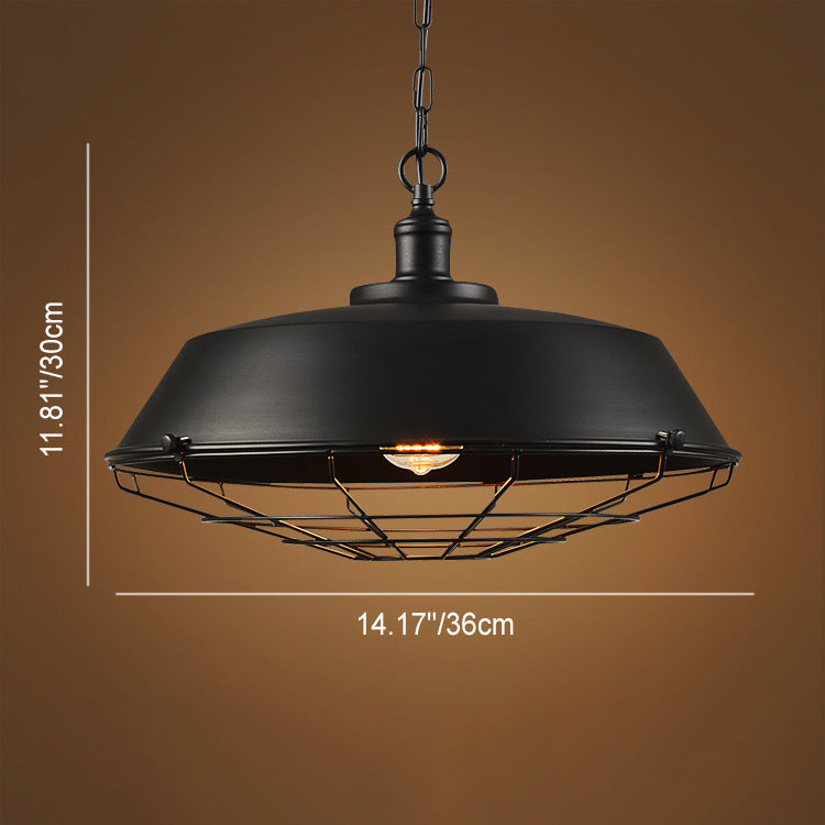 Industrial Wide Cage 1-Light Pendant Lamp for Modern Home Decor