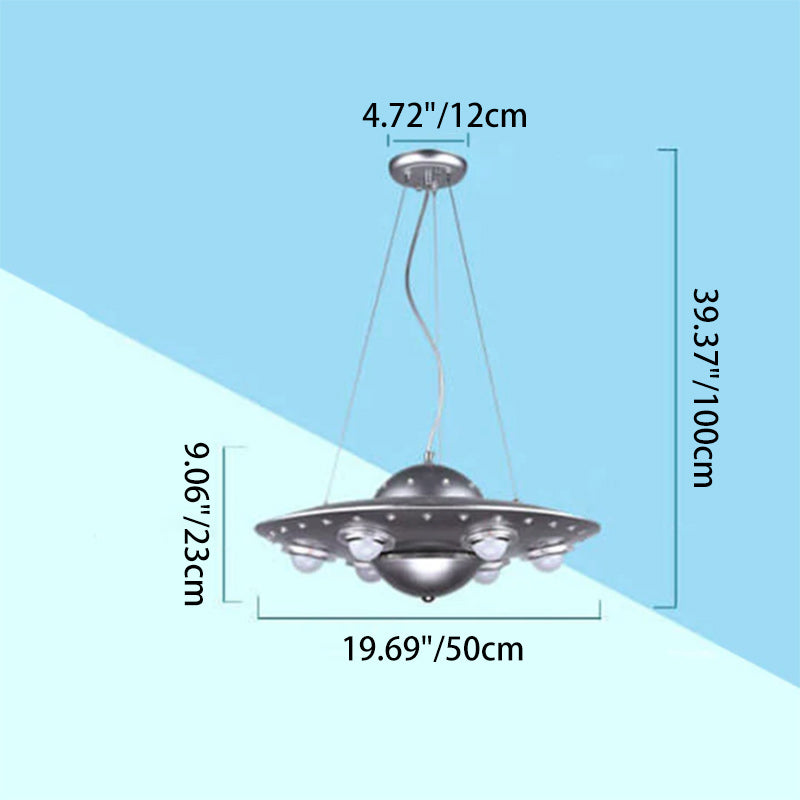 Creative Cartoon UFO Flying Saucer LED Chandelier for Kids Room Lighting