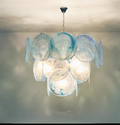 Traditional French Flower Shaped Iron Glass Chandelier - 5/9/12 Light Living Room Decor