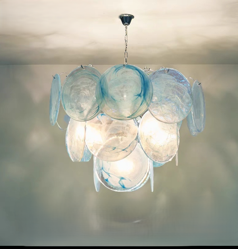 Traditional French Flower Shaped Iron Glass Chandelier - 5/9/12 Light Living Room Decor