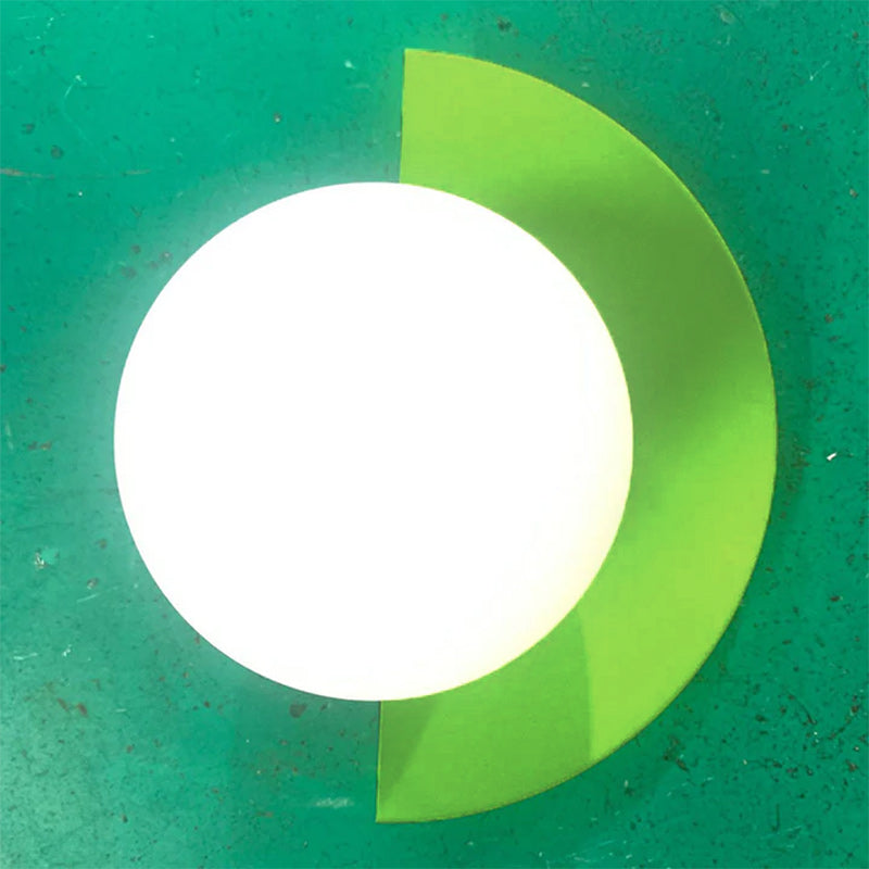 Modern Minimalist Glass Spherical Colorful Semicircle Wall Sconce Lamp