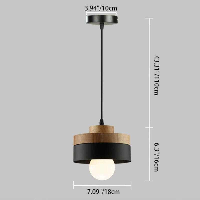 Nordic Round 1-Light Pendant Light - Modern Ceiling Fixture, Minimalist Design, Adjustable Height, LED Compatible, Scandinavian Style Lighting
