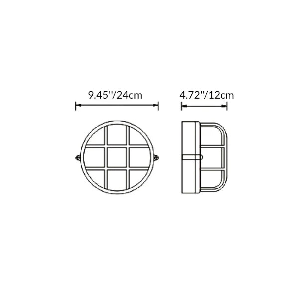 Contemporary Waterproof Aluminum Frosted Glass Round Outdoor Wall Sconce Lamp