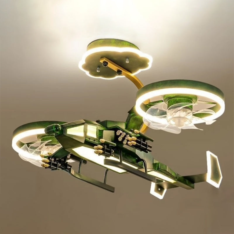 Contemporary Kids Airplane Acrylic LED Ceiling Fan Light for Bedroom 

Illuminate your child's room with this stylish and fun airplane-themed ceiling fan light. Featuring a modern design, the acrylic construction provides a bright and energy-efficient LED
