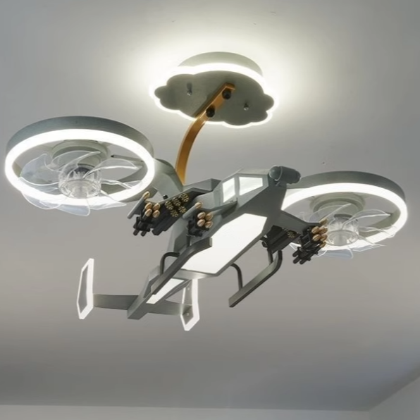 Contemporary Kids Airplane Acrylic LED Ceiling Fan Light for Bedroom 

Illuminate your child's room with this stylish and fun airplane-themed ceiling fan light. Featuring a modern design, the acrylic construction provides a bright and energy-efficient LED