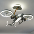 Contemporary Kids Airplane Acrylic LED Ceiling Fan Light for Bedroom 

Illuminate your child's room with this stylish and fun airplane-themed ceiling fan light. Featuring a modern design, the acrylic construction provides a bright and energy-efficient LED