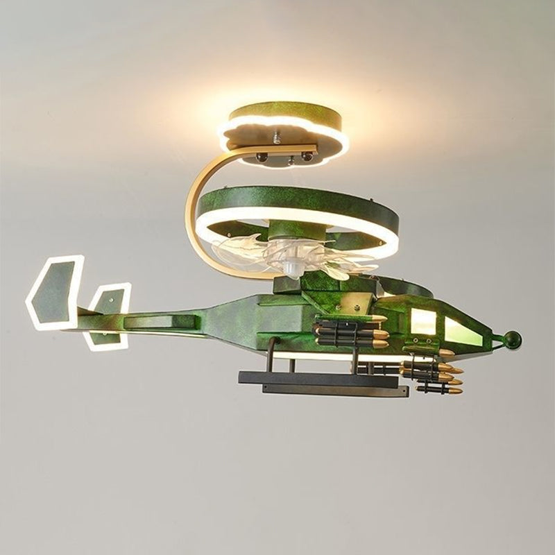 Contemporary Kids Airplane Acrylic LED Ceiling Fan Light for Bedroom 

Illuminate your child's room with this stylish and fun airplane-themed ceiling fan light. Featuring a modern design, the acrylic construction provides a bright and energy-efficient LED