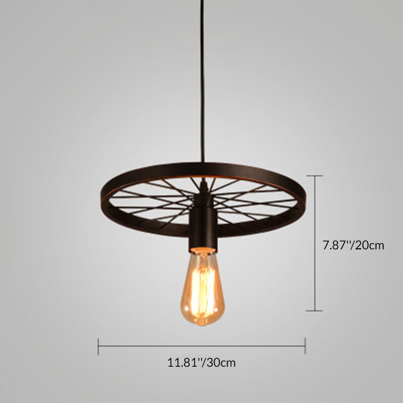 Industrial Wrought Iron Wheels Chandelier - 1/3/6 Light Vintage Lighting Fixture

Elevate your space with this stunning industrial chandelier featuring wrought iron wheels. Perfect for dining rooms, living areas, or entryways, this versatile fixture is av