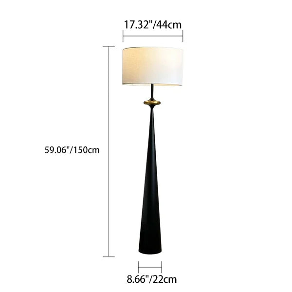 Contemporary Nordic Fabric Iron Column Floor Lamp - 1-Light for Living Room & Bedroom
