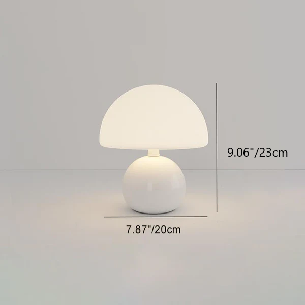 Modern Minimalist Ceramic LED Table Lamp - Round Cylinder Mushroom Design for Bedroom