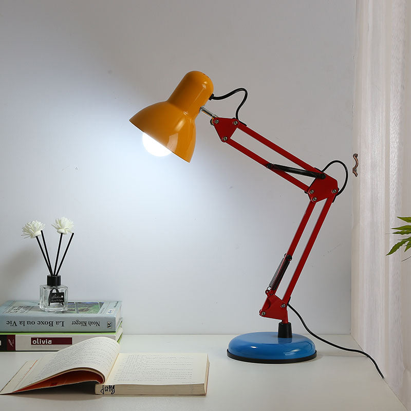 Modern Memphis Iron Half Circle Table Lamp for Study - 1-Light Design, Minimalist Style, Industrial Decor, Home Office Lighting, Contemporary Accent Lamp