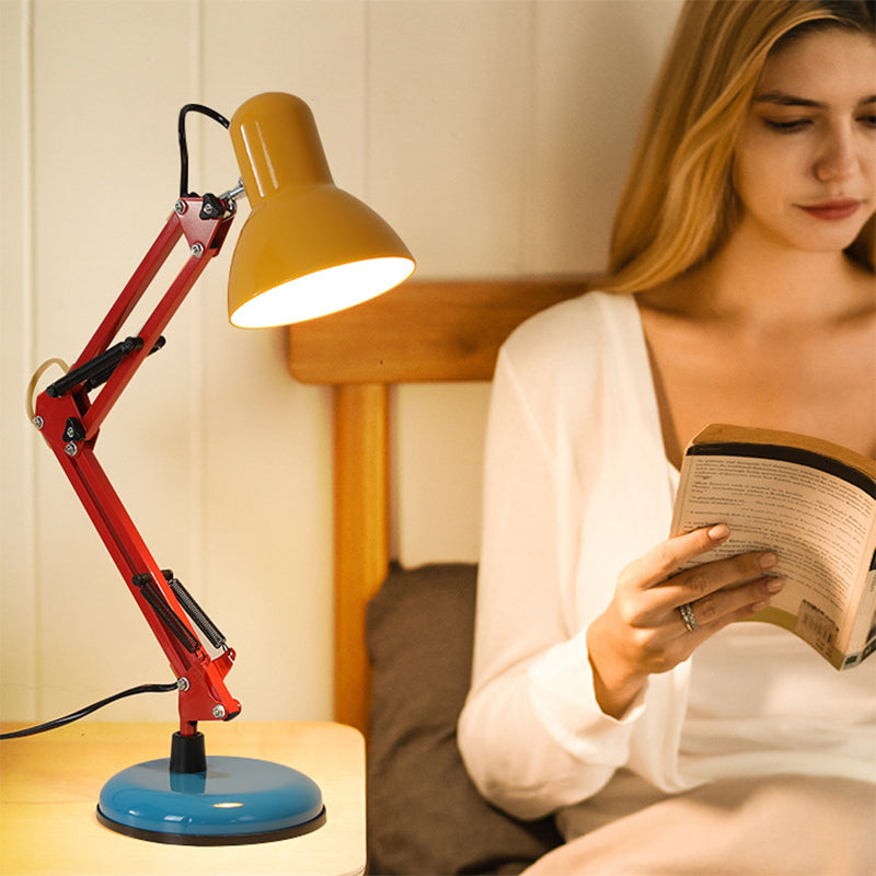 Modern Memphis Iron Half Circle Table Lamp for Study - 1-Light Design, Minimalist Style, Industrial Decor, Home Office Lighting, Contemporary Accent Lamp
