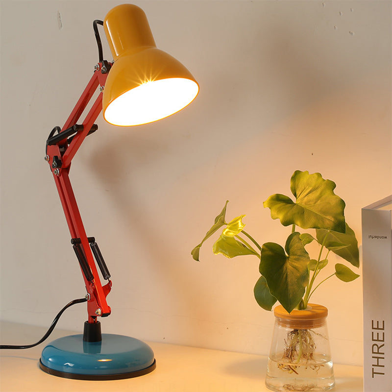 Modern Simplicity Memphis Iron Half Circle 1-Light Table Lamp for Study, Minimalist Desk Lighting, Industrial Style Nightstand Lamp, Contemporary Home Decor, Stylish Study Lamp, Unique Half Circle Design, LED Compatible Table Light, Versatile Modern Lamp