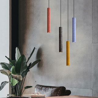 Nordic Colorful Terrazzo LED Pendant Light - Cylindrical Shape