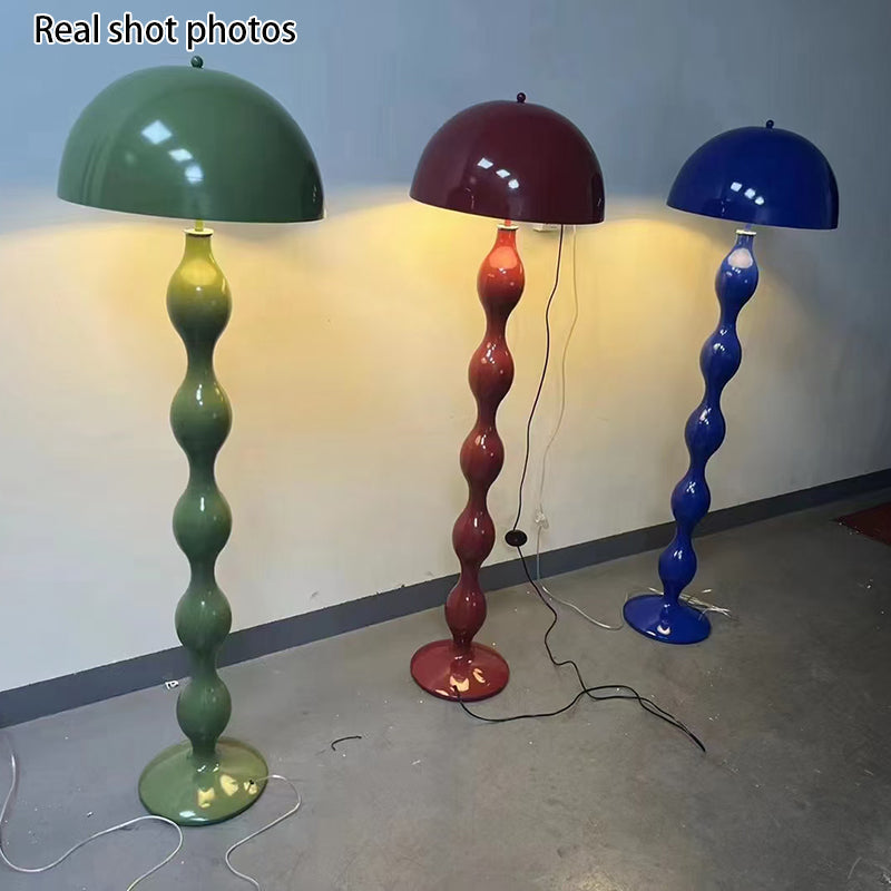Contemporary Scandinavian Cream Mushroom Floor Lamp - 1-Light Semi-circle Iron Design for Living Room