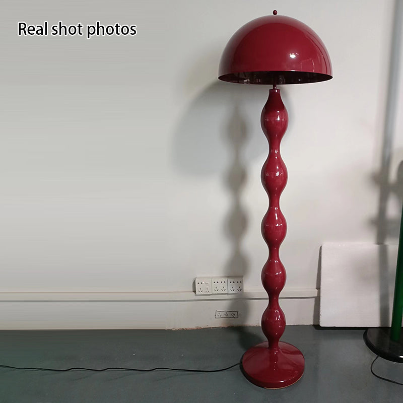 Contemporary Scandinavian Cream Mushroom Floor Lamp - 1-Light Semi-circle Iron Design for Living Room