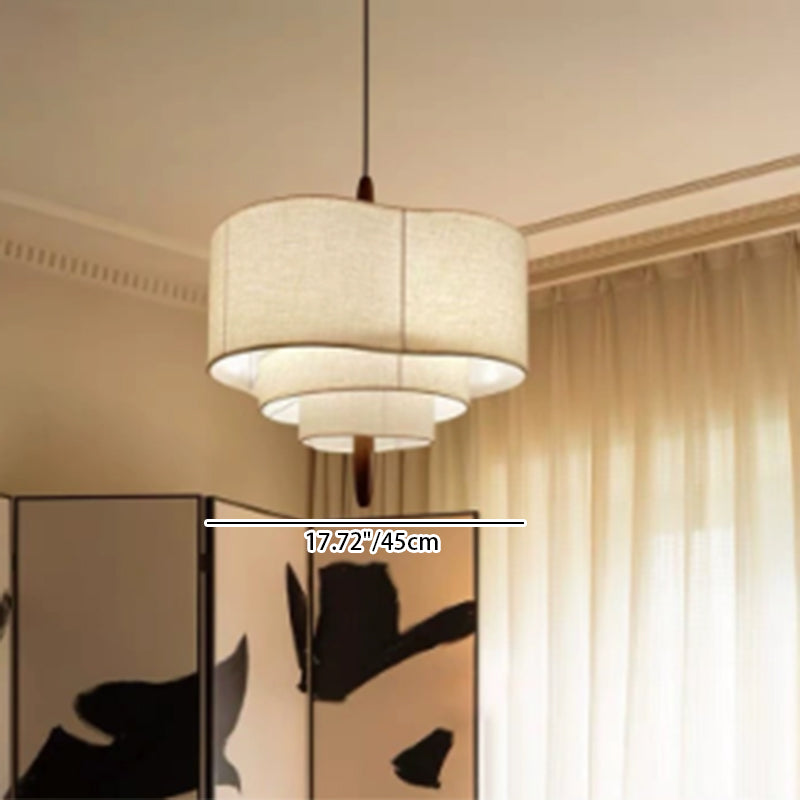 Vintage Oval Wood Semi-Flush Mount Ceiling Light - 3/5 Light Fixture for Living Room