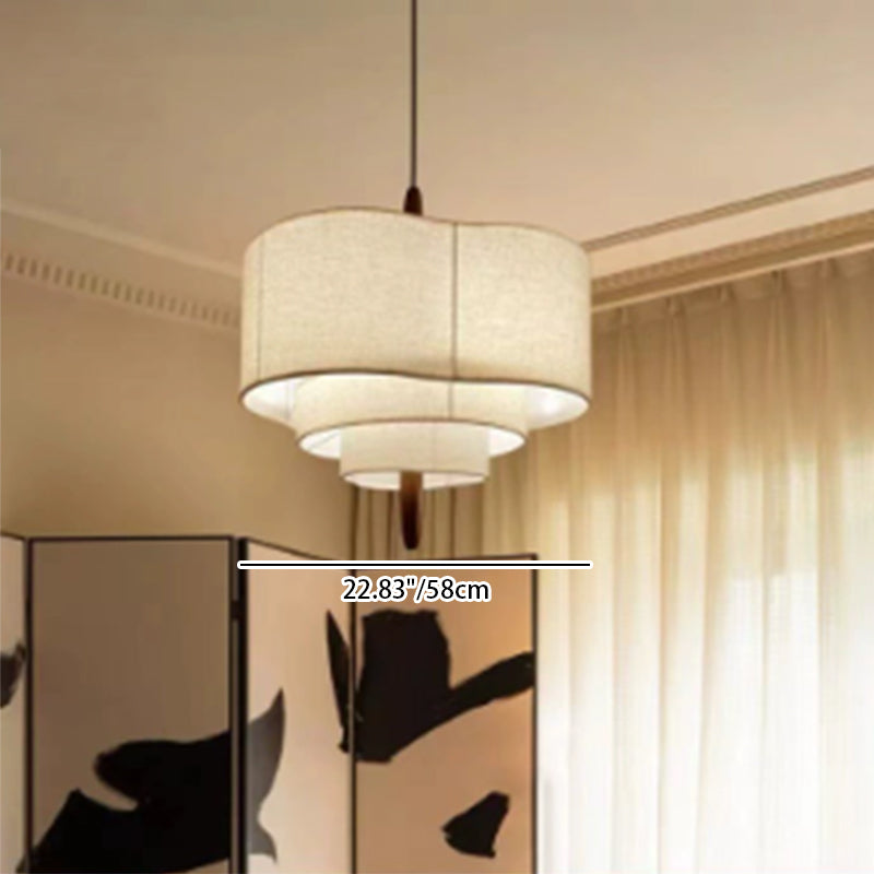 Vintage Oval Wood Semi-Flush Mount Ceiling Light - 3/5 Light Fixture for Living Room