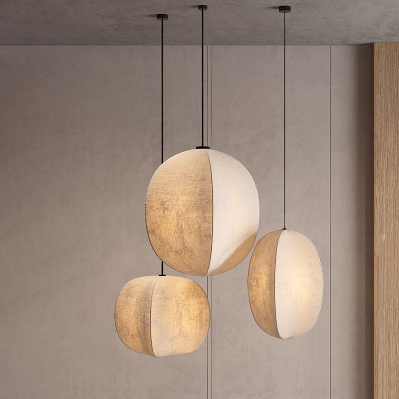 Zen Anti-Silk Lantern Pendant Light for Living Room - Traditional Japanese Design, 1-Light Fixture