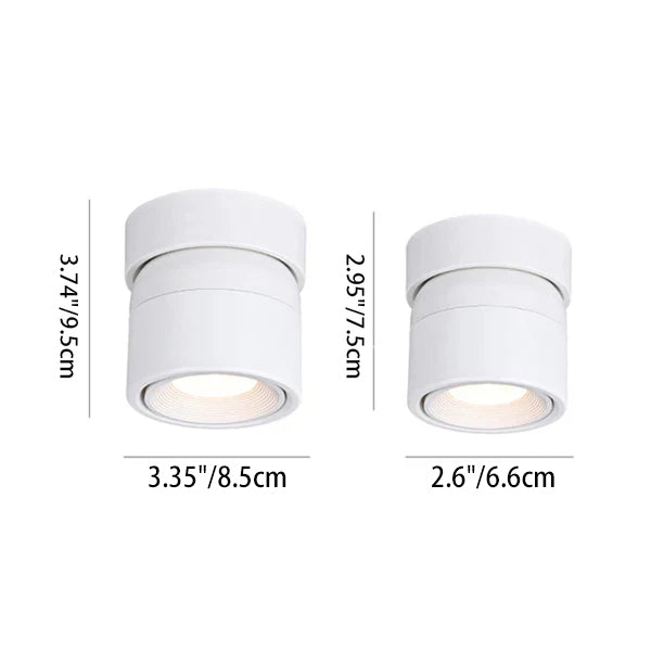 Modern Aluminum Rotatable LED Round Ceiling Light - Semi-Flush Mount for Living Room