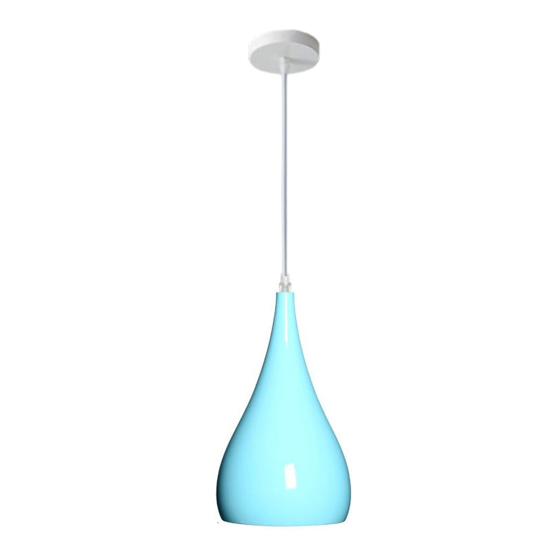 Contemporary Nordic Iron Wood Aluminum Gourd Pendant Light for Dining Room