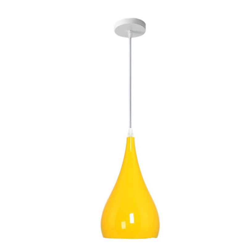 Contemporary Nordic Iron Wood Aluminum Gourd Pendant Light for Dining Room