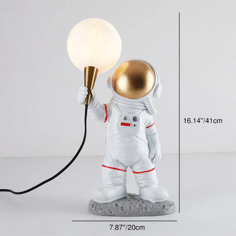 Contemporary Astronaut Resin Table Lamp - 1-Light ABS Design for Bedroom 

Illuminate your space with this unique contemporary astronaut table lamp. Crafted from high-quality resin and ABS materials, it features a striking design that adds a playful yet m