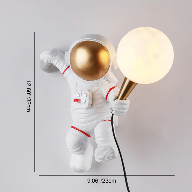 Contemporary Creative Resin ABS Astronaut 1-Light Table Lamp for Bedroom, Unique Astronaut Night Light, Modern Kids Room Decor, Stylish Desk Lamp for Space Theme, Adjustable LED Lighting, Home Office Accent Lighting, Fun Bedroom Accessories, Decorative As