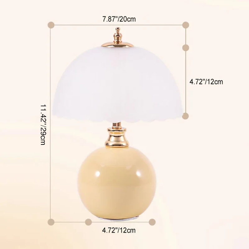 Contemporary Nordic Half Dome Flower Globe Base Iron Ceramic Glass 1-Light Table Lamp for Bedroom, Modern Home Lighting, Decorative Nightstand Lamp, Stylish Indoor Illumination, Elegant Bedroom Decor, Unique Design Accent Lighting, Trendy Nordic Decor Lig