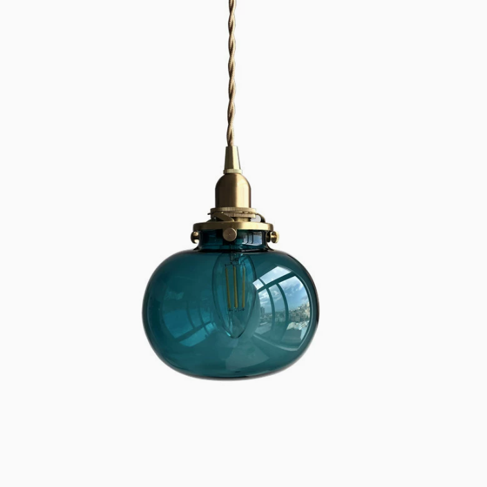 Vintage Oval Copper Pendant Light for Bedroom - 1-Light Traditional Design