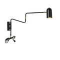 Nordic Iron Cylinder Wall Sconce Lamp - Swing Arm Design for Bedroom
