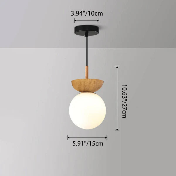 Modern Minimalist Glass Iron Orb Semi-Flush Pendant Light for Living Room