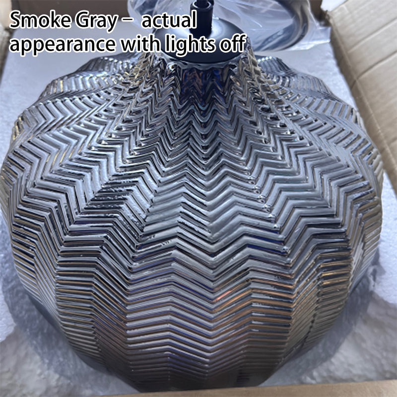 Nordic Textured Wavy Glass Pendant Light - 1-Light Barrel Fixture