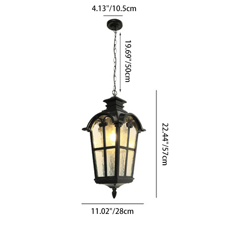 Traditional Die-cast Aluminum Waterproof Outdoor Pendant Light - 1-Light Fixture