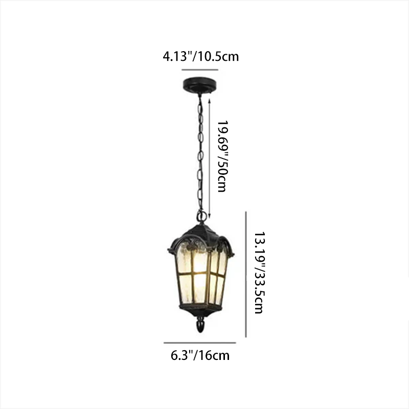 Traditional Die-cast Aluminum Waterproof Outdoor Pendant Light - 1-Light Fixture